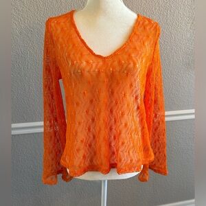 Sanctuary Clothing In The Moment Crochet Top Size M Orange Boho Beachy